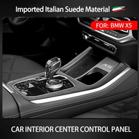 Alcantara Gear knob Shift Stick Central Panel Cover For BMW X5 G05 X7 G07 2020 2021 2022 2023 2024 Car Trim Upgarde Accessories
