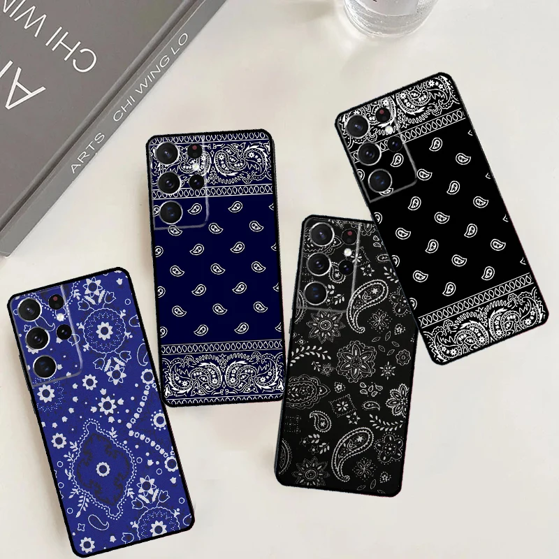 Custodia modello Bandana Paisley per Samsung Galaxy S24 S23 S22 S21 Ultra S20 FE Note 20 10 Plus S8 S9 S10 Cover posteriore