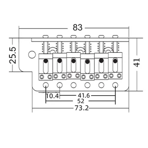 Wilkinson-Wov01 Vintage St-type Type Guitar Tremolo Bridge System, Chrome Silver for Strat Guitar 8 Main Sales Bridge Guitar Wilkinson - №2