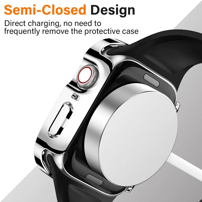 Waterproof Case For Apple Watch 7 8 45mm 41mm 49mm 44mm 40mm straight edge Screen Protector Cover Case iWatch 4 5 SE 6 7 8 Ultra