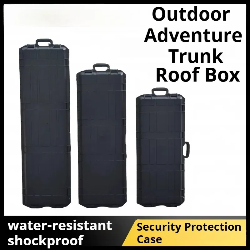 Long Waterproof Hard Case Tactical Storage Box Archery Equipment Tools Convenient Gear Roof Rack Mountable Off-Road Adventures