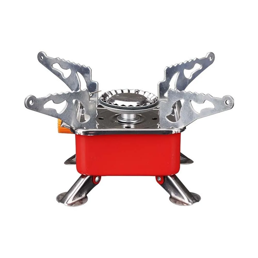

Cooking Stove 2800W Square Cassette Stove High Power Portable Folding Gas Burner Compact Red Fondue Gas Cooker Travel