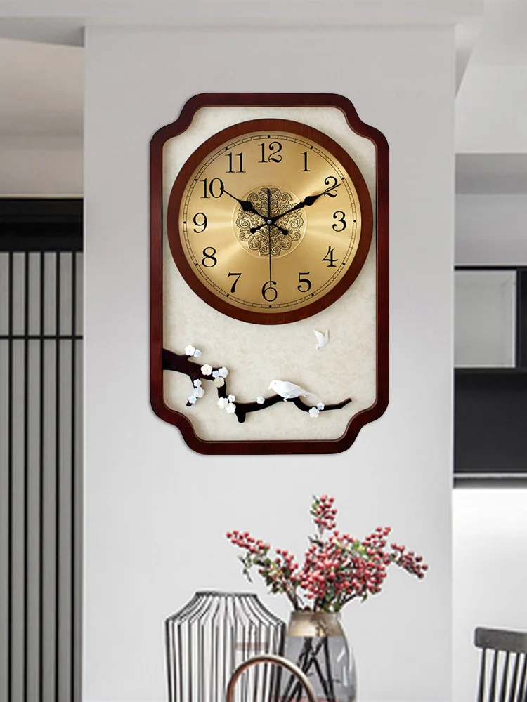 

TieHo, Chinese Style Wall Clock for Living Room, Retro Quartz, Hallway Decoration, Sofa Background Decor, Wall Art Clock,Wanduhr