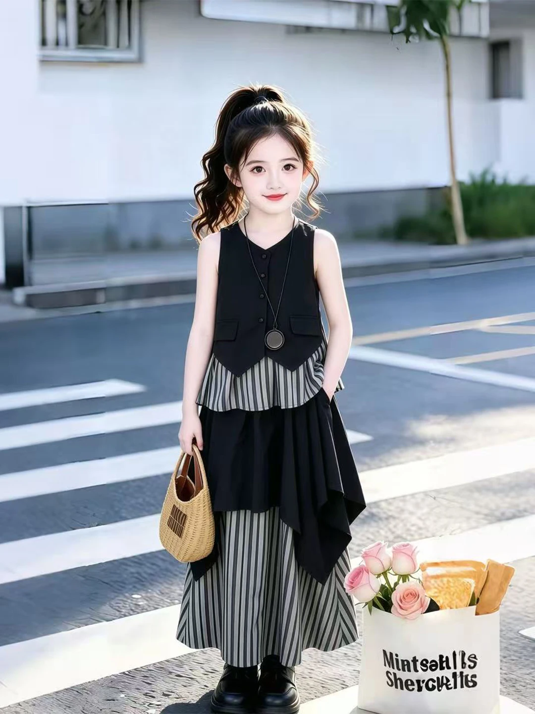 completo-estivo-per-bambine-con-gonna-a-righe-top-lungo-a-strati-effetto-due-pezzi-outfit-trendy-stile-coreano-traspirante