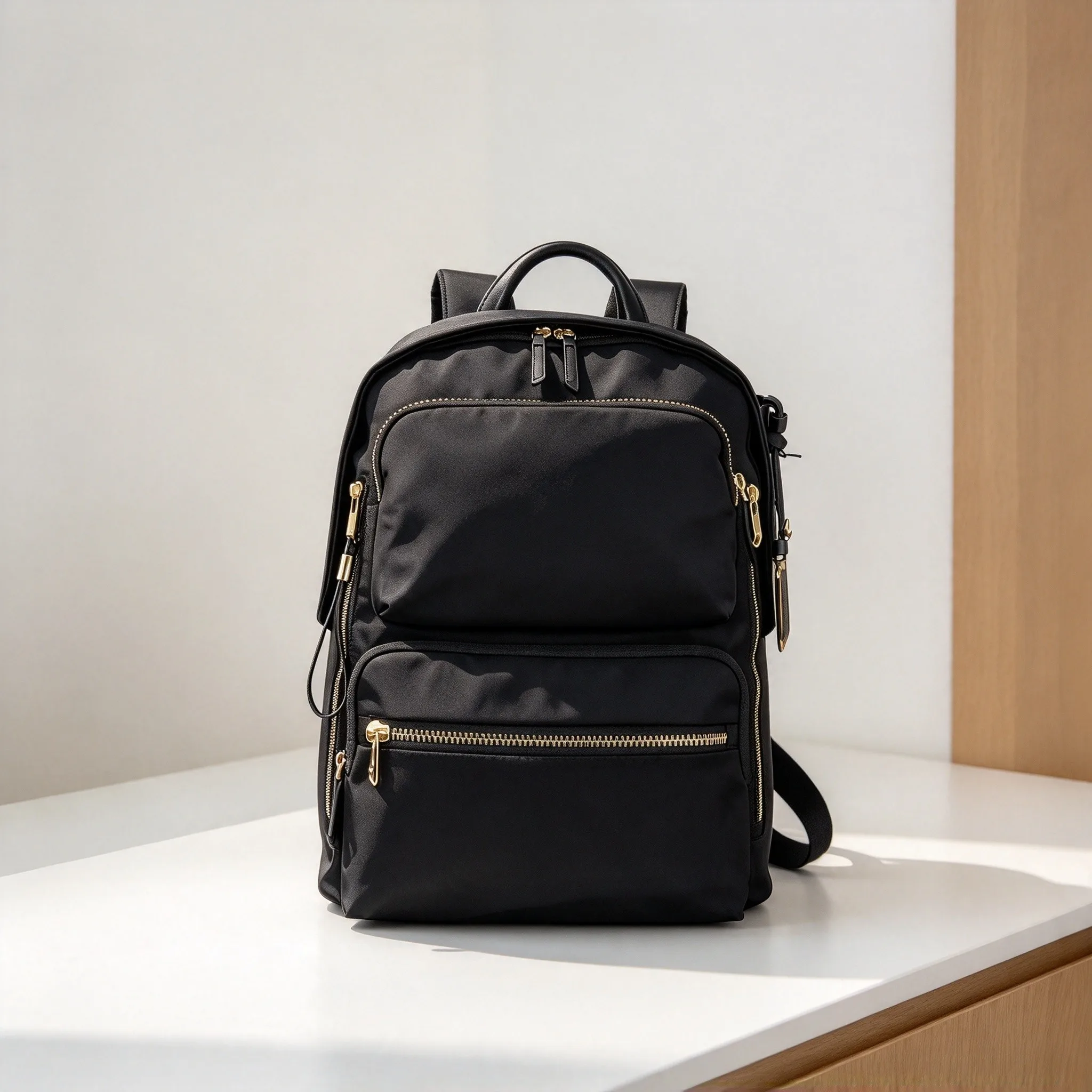 Large Capacity Women Casual Nylon Backpack, Lightweight Laptop Bag for School & Travel Use