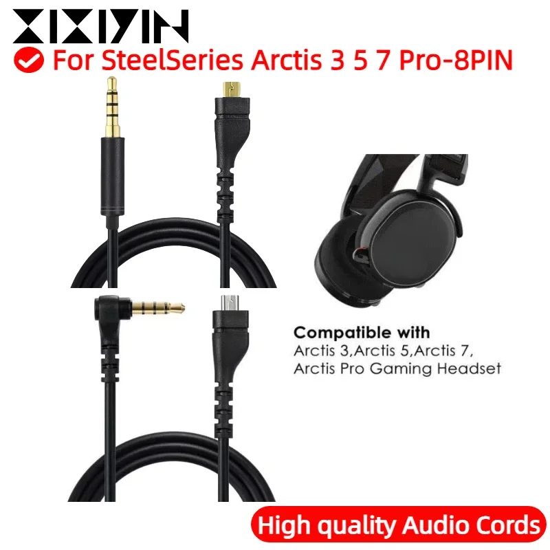 XIXIYIN Replacement Headphone Stereo Au-dio Cable Extension Cord for Steel- Series Arctis 3 5 7 Pro Wireless Gaming Headset ，