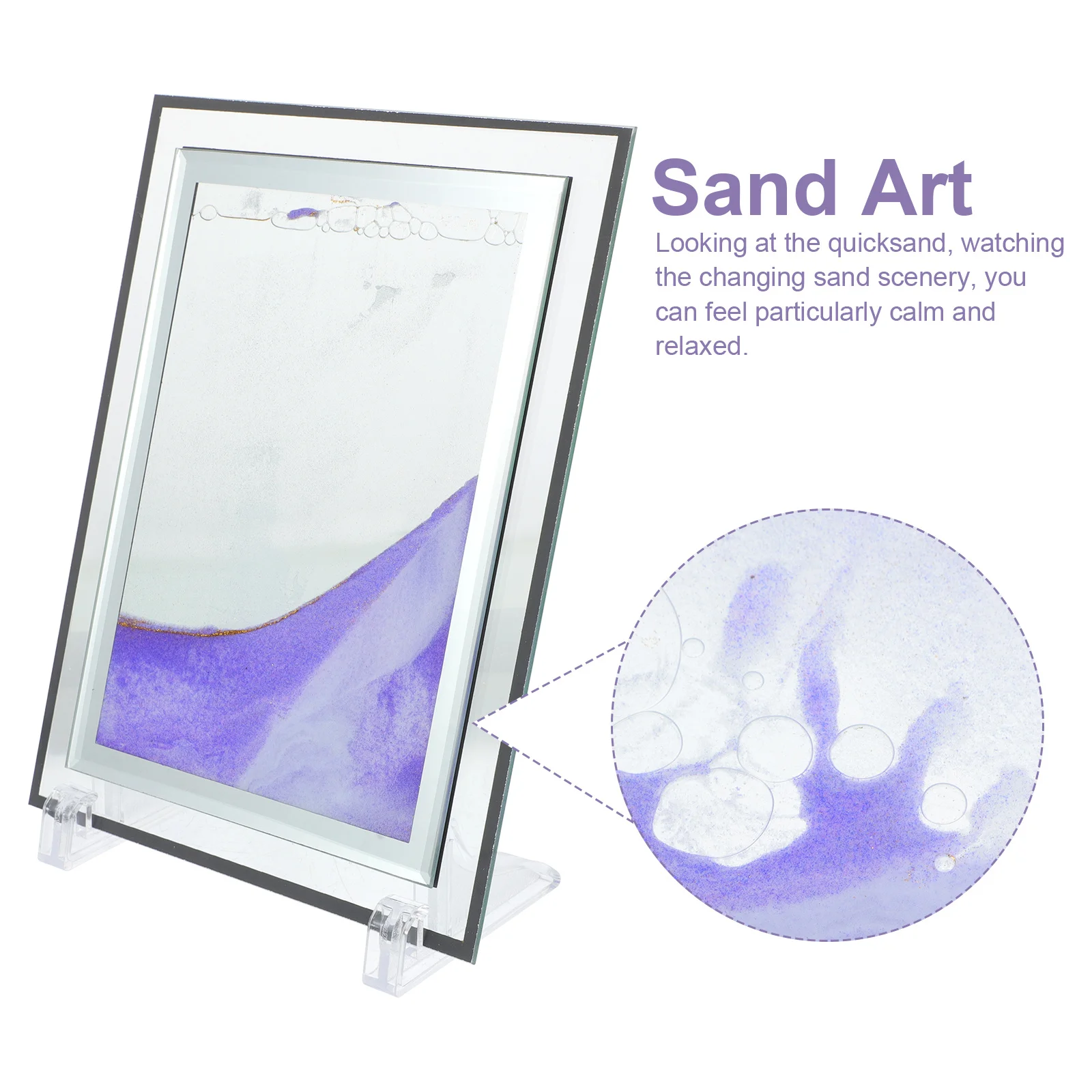 

3D Quicksand Adornment Glass Sand Art Painting for Desktop Decoration in Living Room Bedroom Office Stress Relief