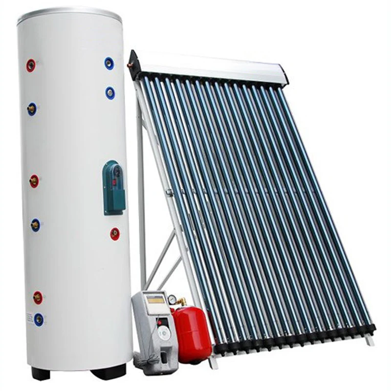 Green Energy Factory Directly Split Pressure Evacuated Tube Copper Heat Solar Water Heating System SUS-304 Stainless Steel Tank