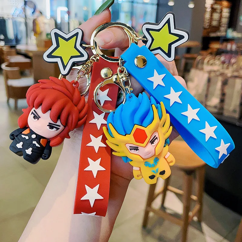 Cartoon Anime Saint Seiya Pendant Keychain Car Key Chain Key Ring Keyring Phone Bag Ornament Fashion Jewelry Kids Gifts