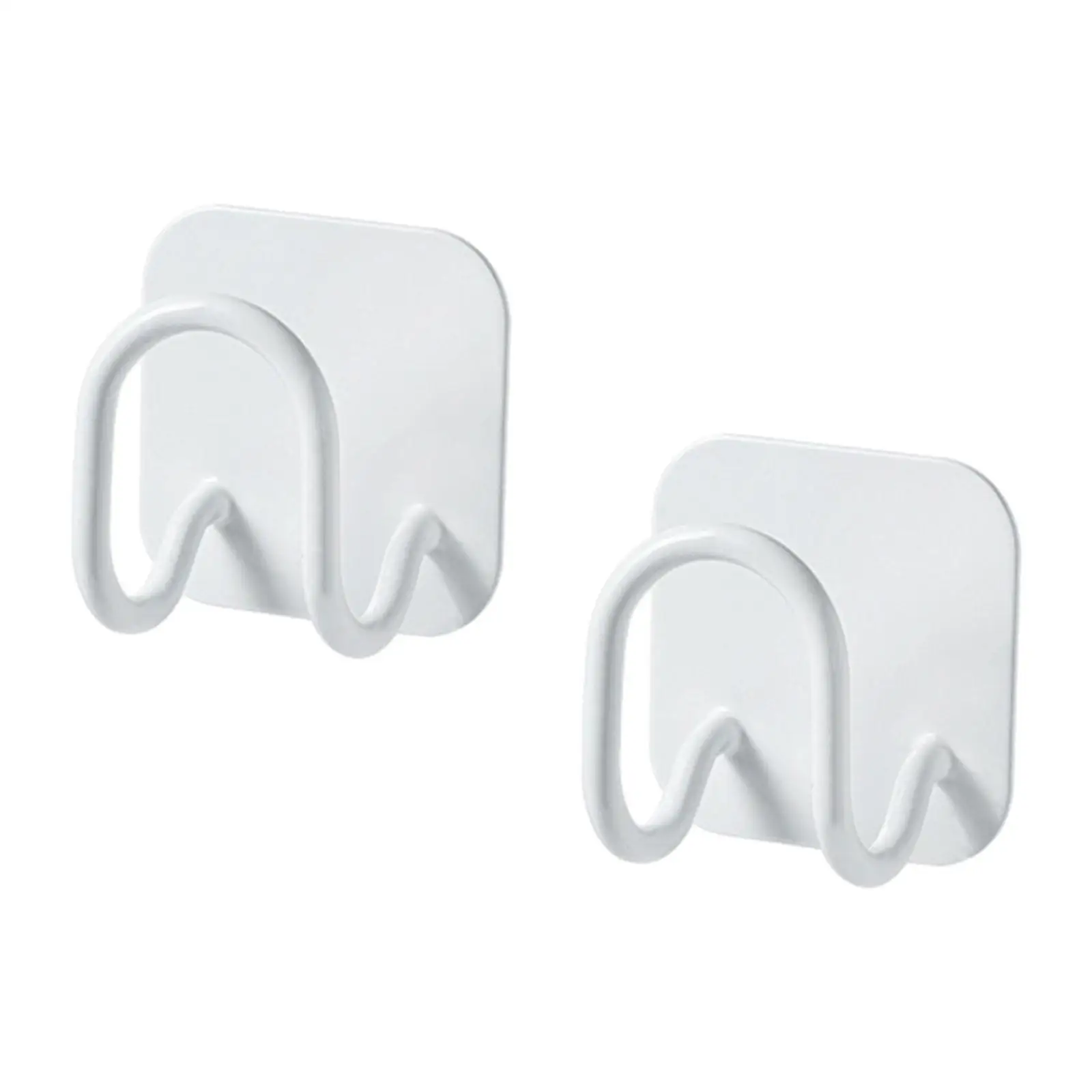 2 Pieces Adhesive Wall Hooks Wall Mounted Easy to Install Hangers Sturdy Wall Hangers for Kitchen Home Bathroom Laundry Coat