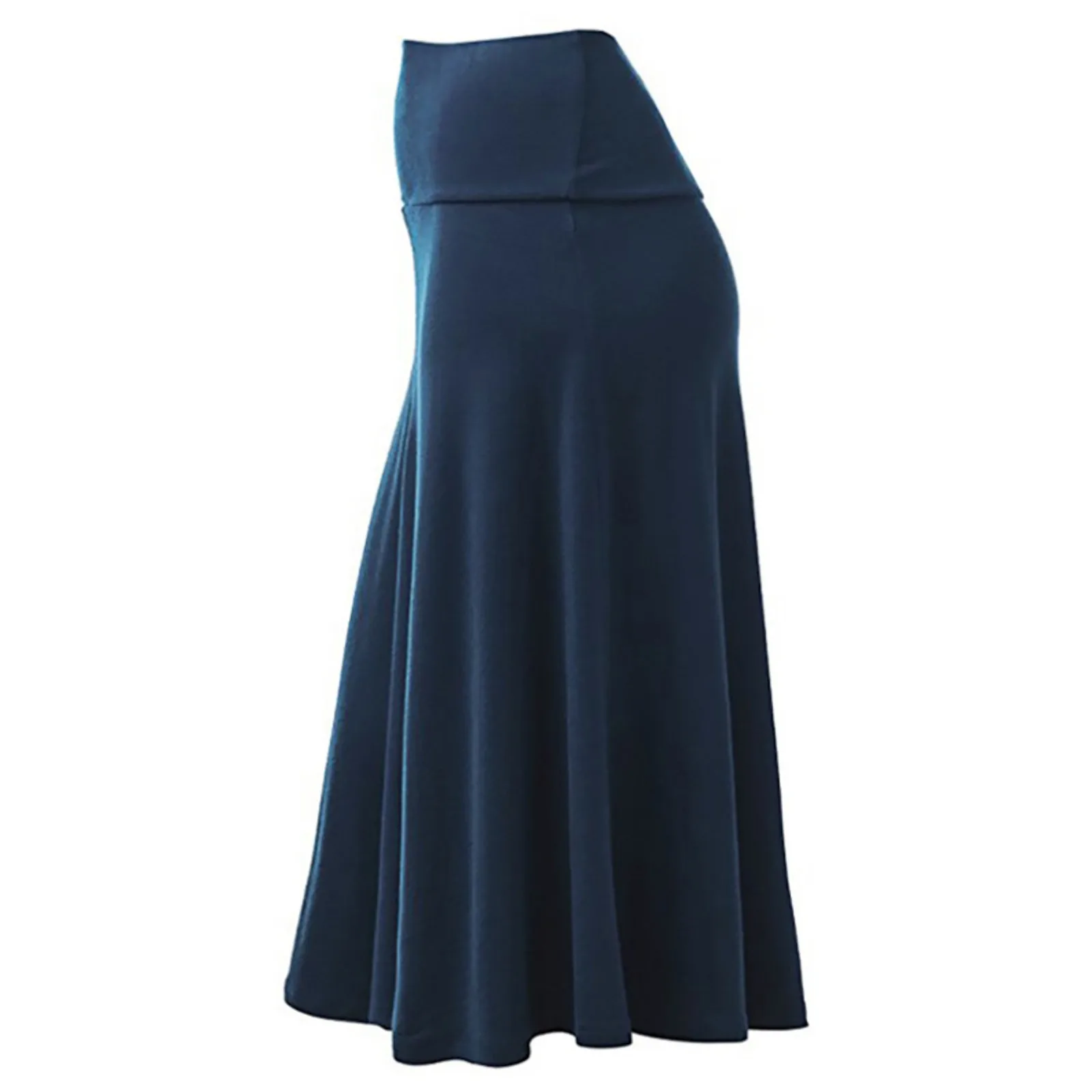 Women\'s Fashion 2024 Flowing Satin Midi Skirt Women Vintage Elastic High Waist Skirts Flared hem High Street Female Skirt