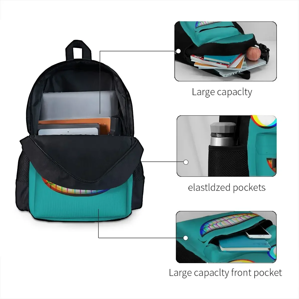 Aphex Twin Parody Trippy Face Essential Backpacks Boys Girls Bookbag Children School Bags Rucksack Laptop Rucksack Shoulder Bag