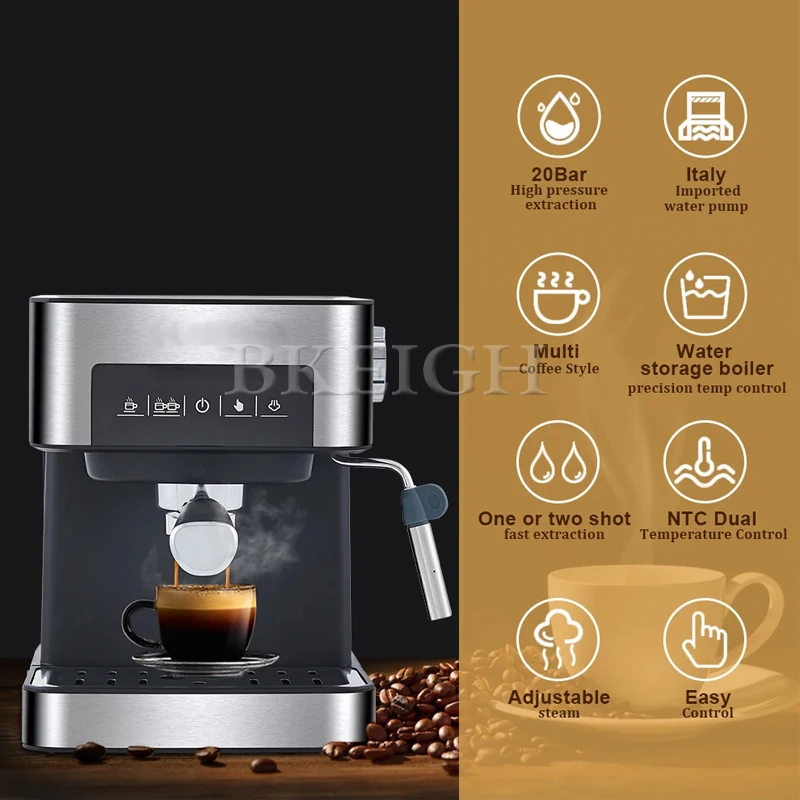 

Household Espresso Machine, Milk Steam Frosting Stick, Commercial Intelligent Coffee Machine