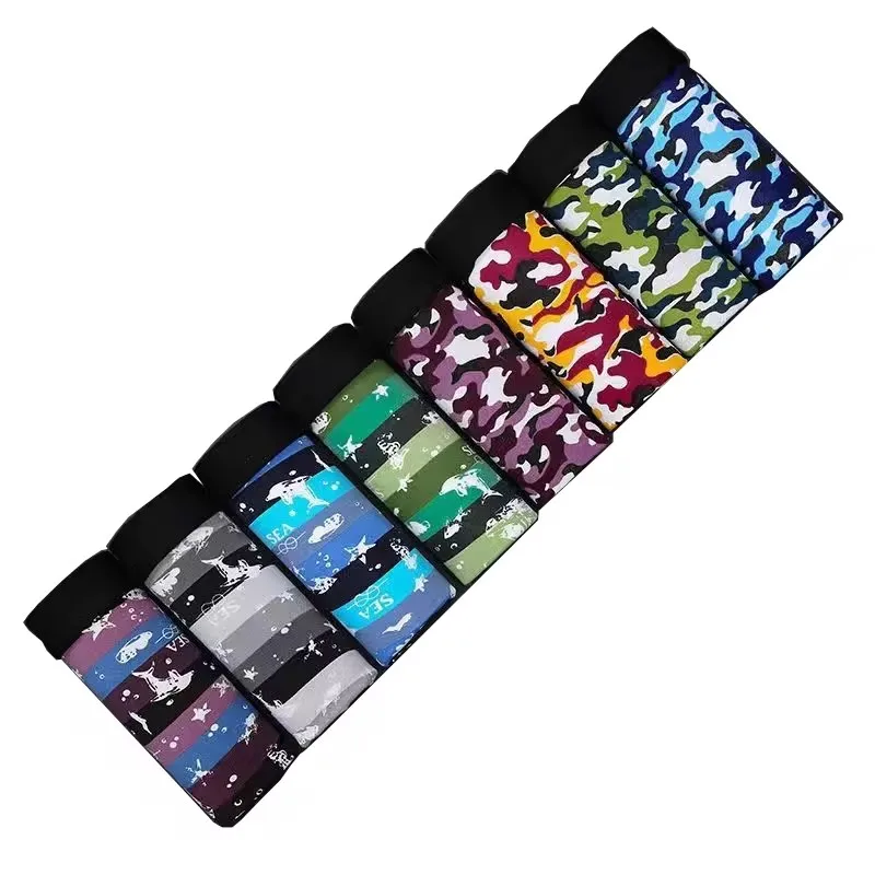 8pcs/set Men Underwear Modal Male Panties Breathable Sexy Man Boxer Shorts Print Underpants Shorts U Convex Pouch Men Panties