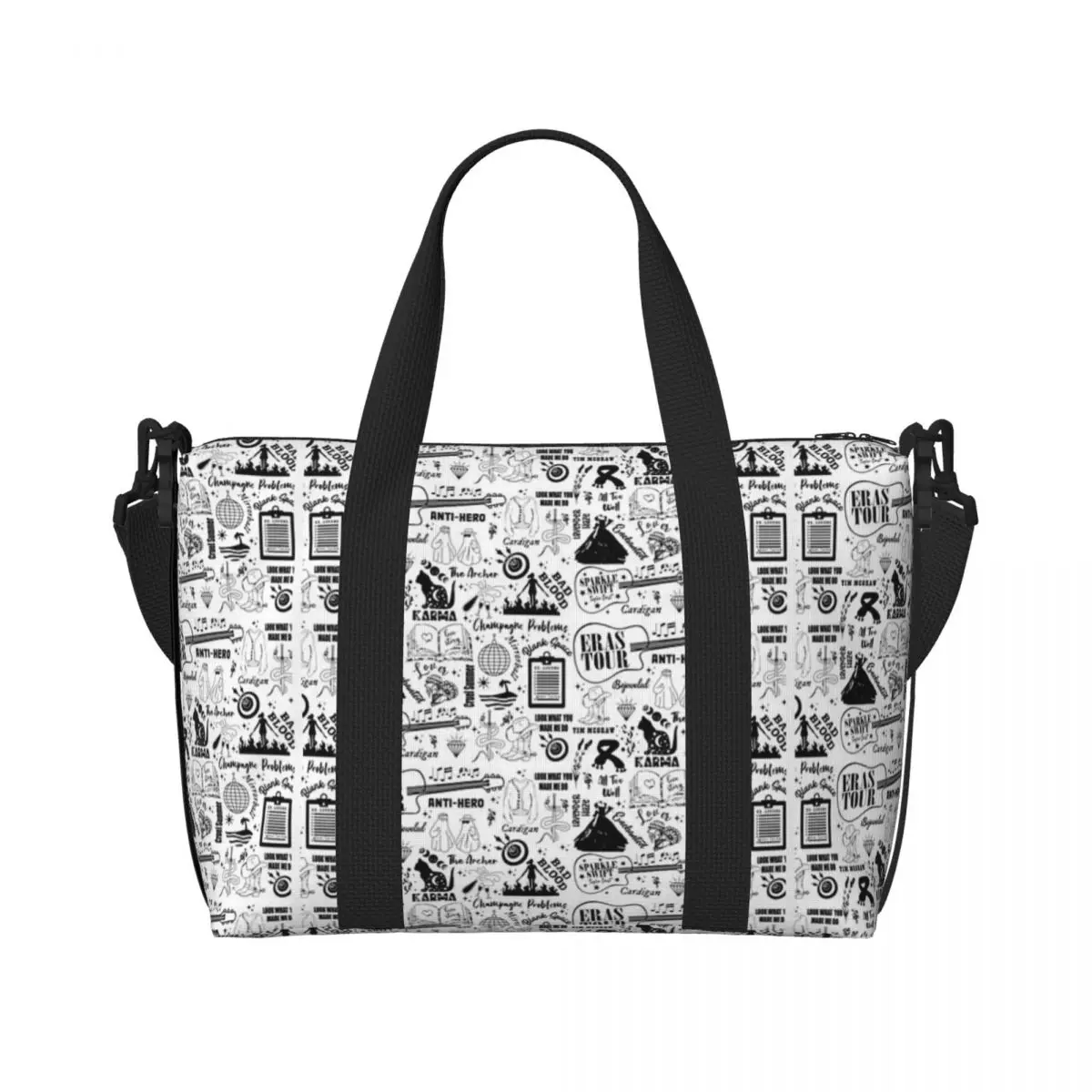 Taylor-Swift-Eras Tour - Pattern Doodle Weekend Gym Yoga Luggage Bags Men Women Sport Crossbody Bag Travel Handbag