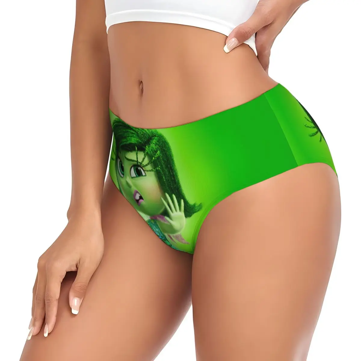 Custom Women Inside Out Disgust Anime Cartoon Brief Panties Female Comfort Underwear Underpants