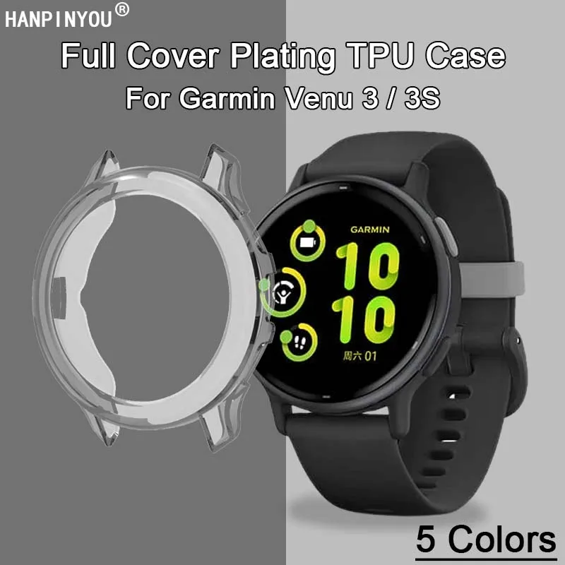 Soft Silicone TPU Watch Case For Garmin Venu 3 3S SmartWatch Simple Transparent Protective Full Cover Shell -No Screen Protector