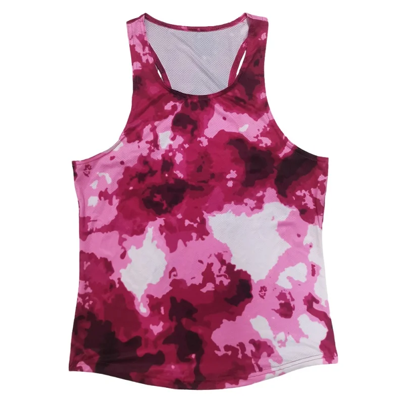 3D Printed Color Block Gradient Tank Tops For Men Colorful Leaves Pattern Tees Summer Casual Loose Street Sport O-Neck Tops Vest