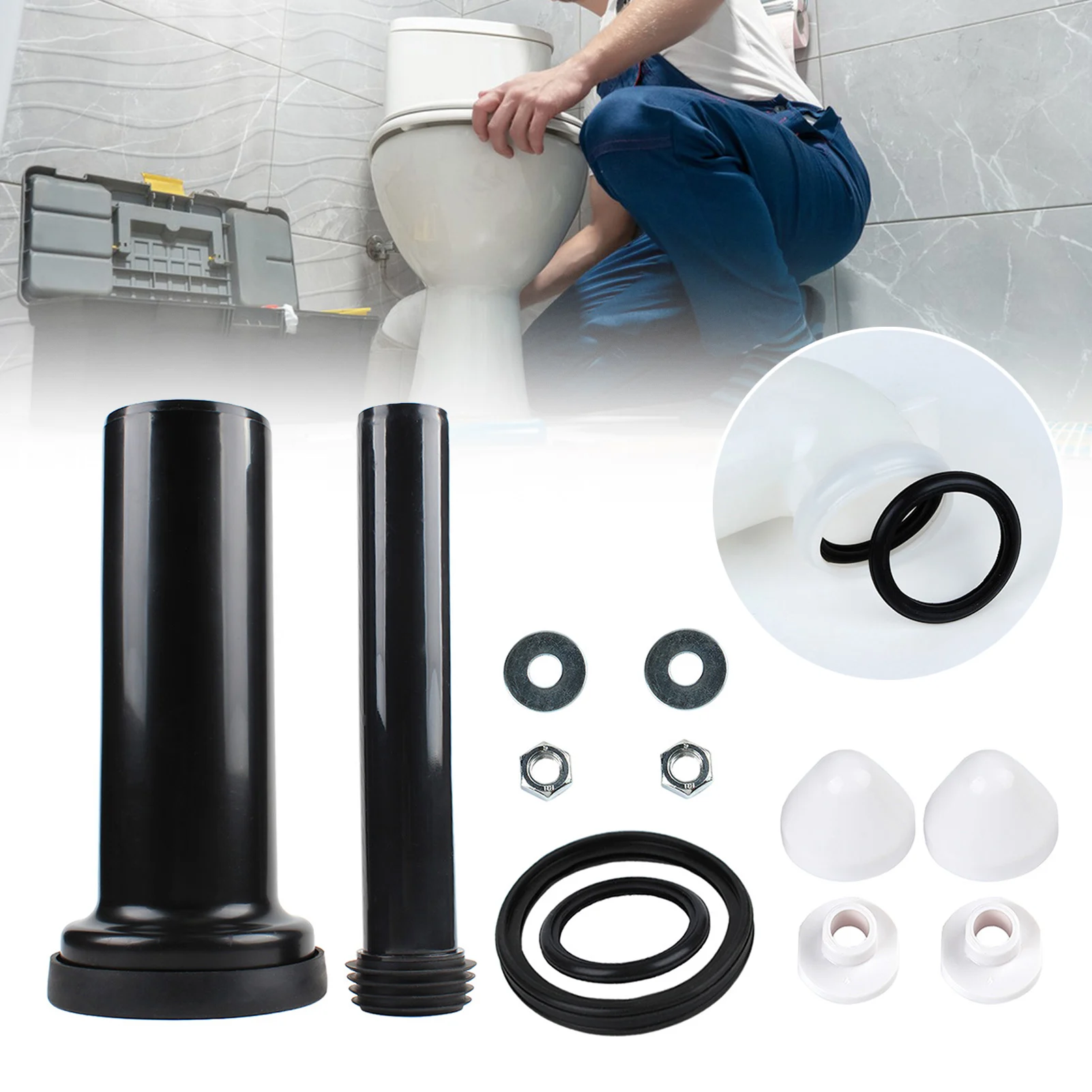 Wall-Mounted Toilet Connection Set 30cm Toilet Connection Set Sealing Drain Connection Pipe