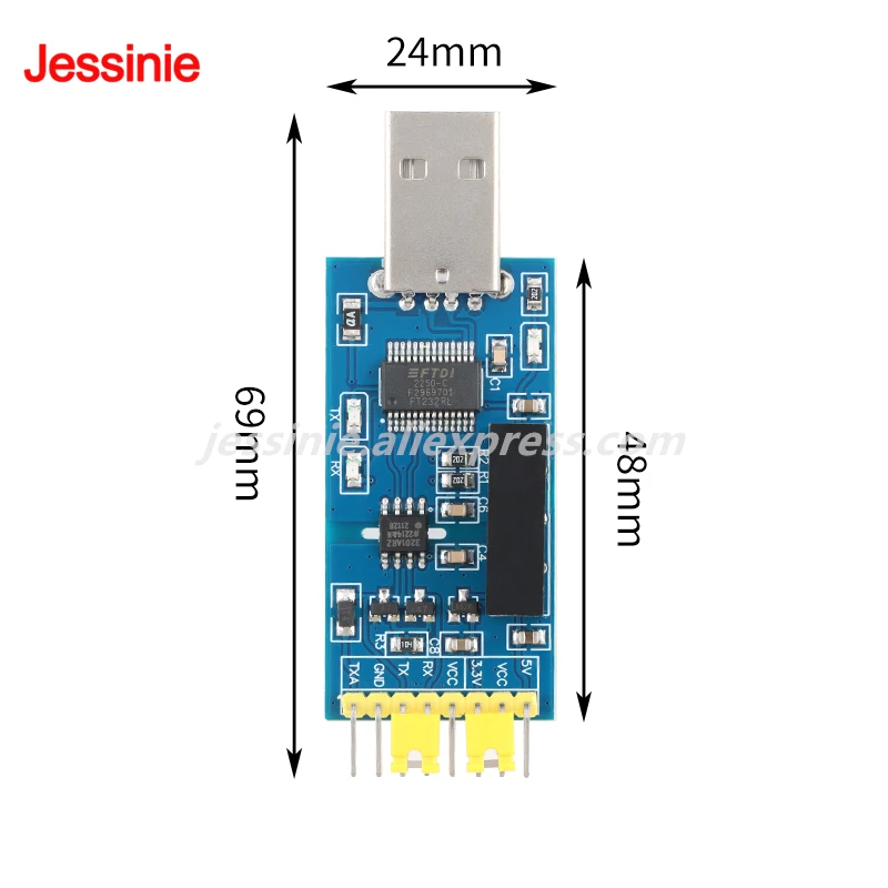 FT232RL Isolated Serial Port Module USB to TTL Serial Port UART/COM Interface with Power Supply and Magnetic Isolation ADUM3201