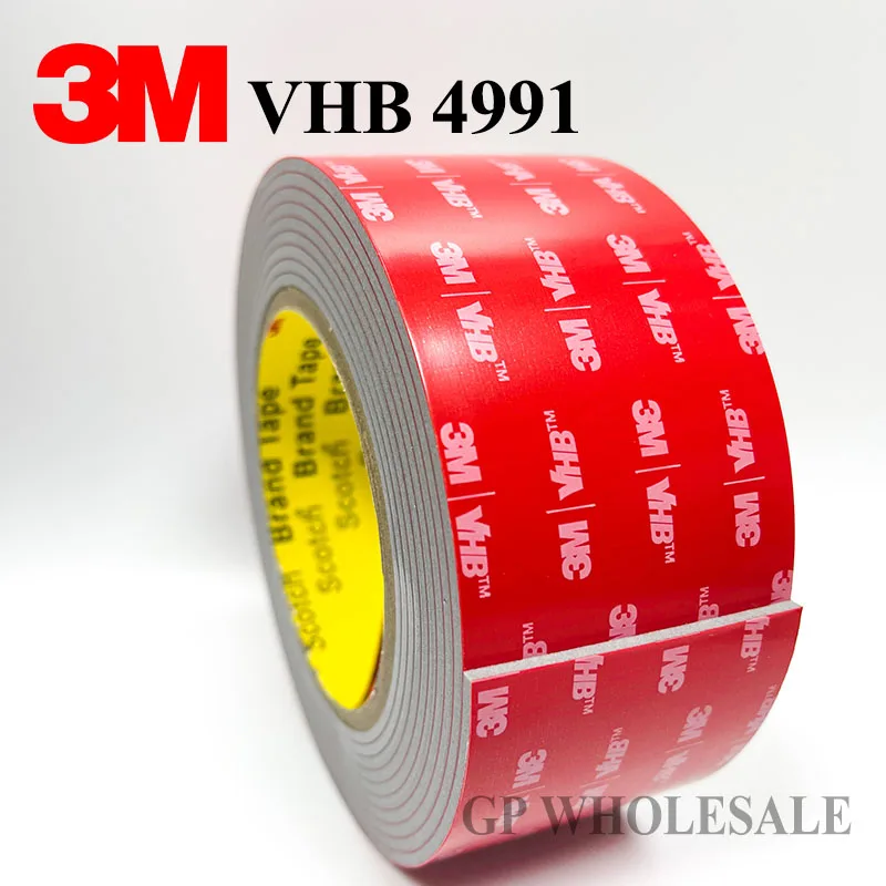 1 Roll 50mm Width* 3 Meters length 3M VHB Sticker 4991 Double Sided Adhesive Acrylic Foam Mounting Tape Gray 2.3mm Thickness