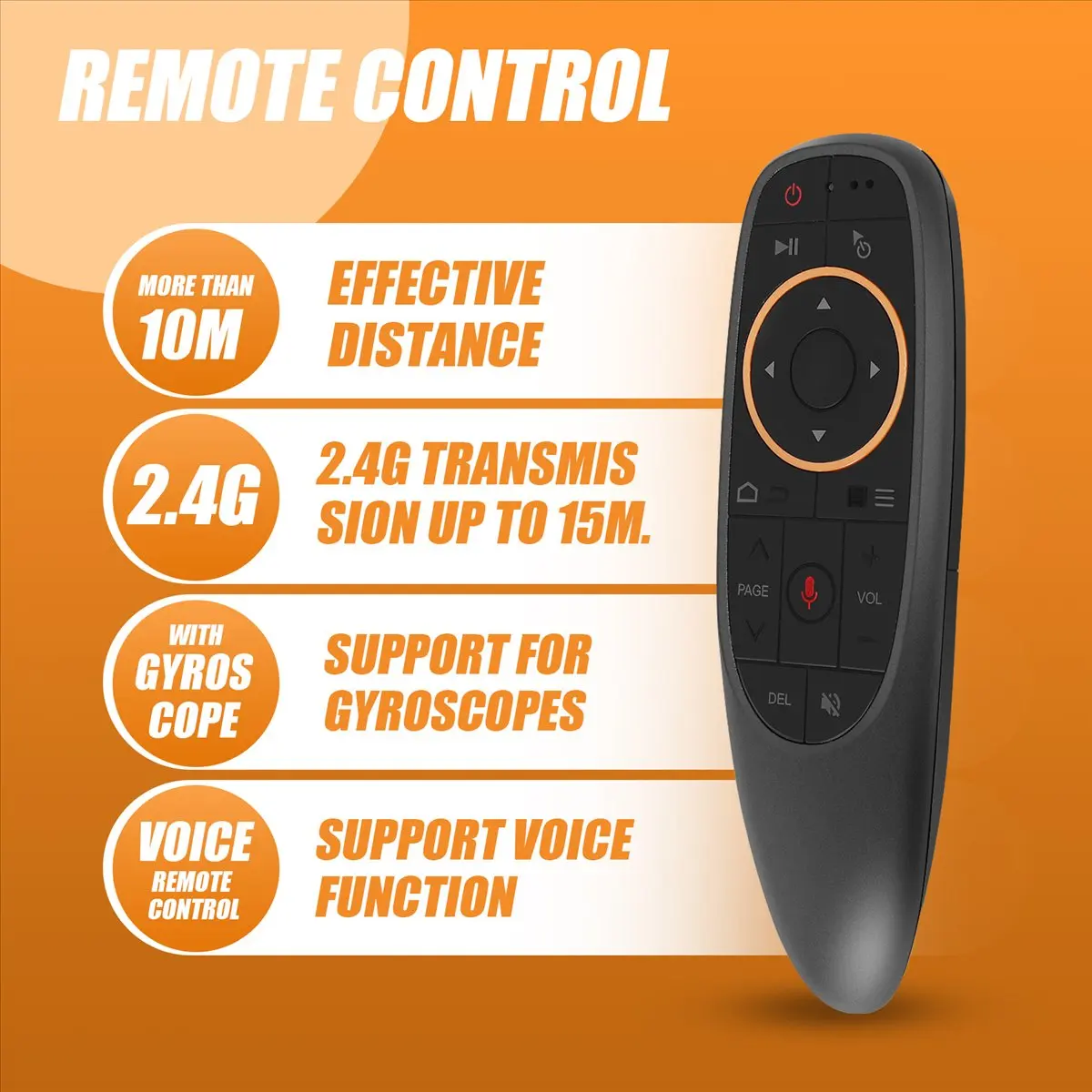 G10S Air Mouse Remote Control Suara 2.4G Penerima USB untuk Android TV BOX PC Sensor Gyro Mini Nirkabel Smart Remote