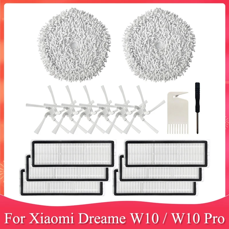 

Accessory Kit For Xiaomi Dreame W10 / W10 Pro Robot Vacuum Cleaner Side Brush HEPA Filter Mop Cloth Replacement Parts