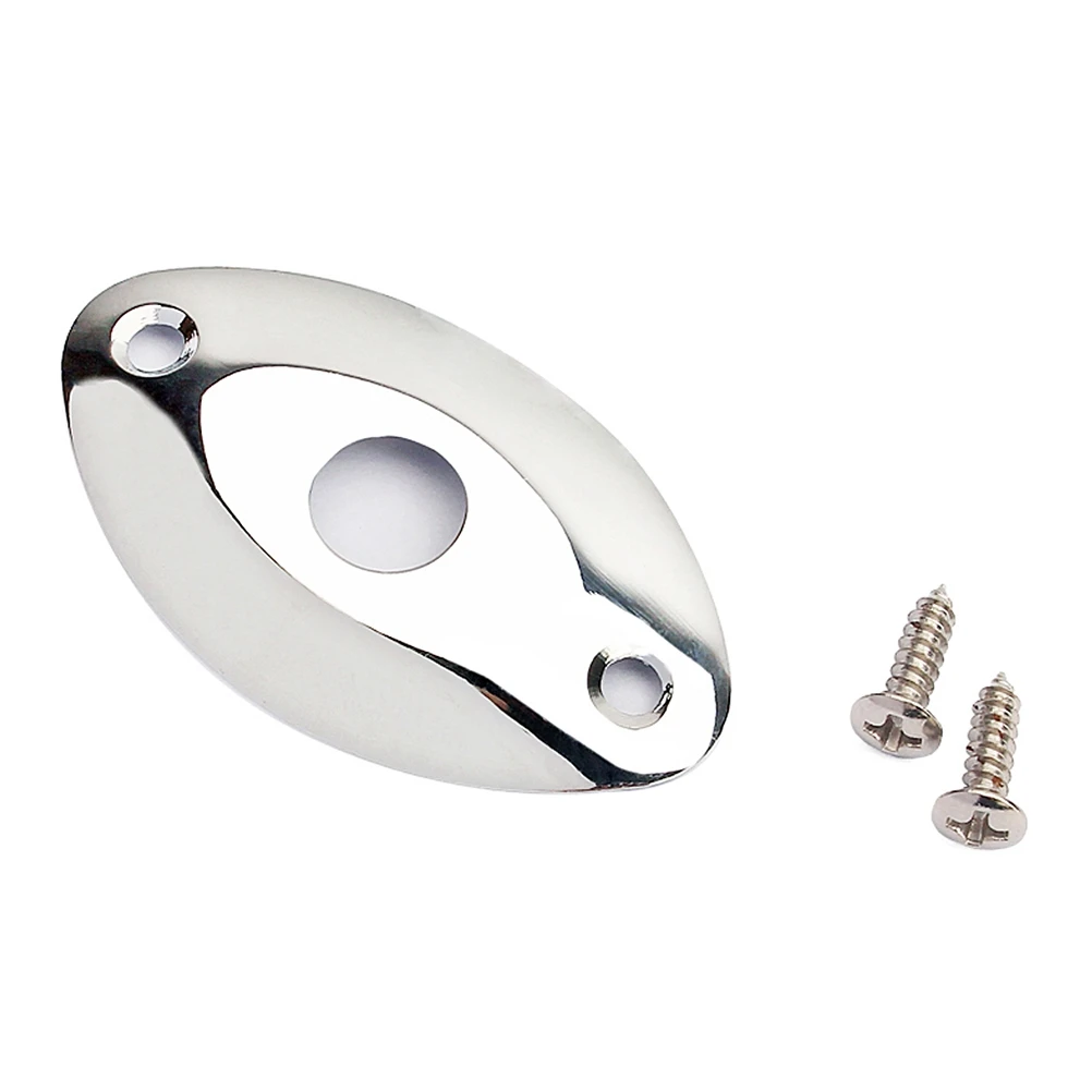 

Special Shaped Socket Sheet Electric Guitar Jack Plate Oval Pickup Output Plug Curved Sturdy Iron Copper Nickel Plating Durable