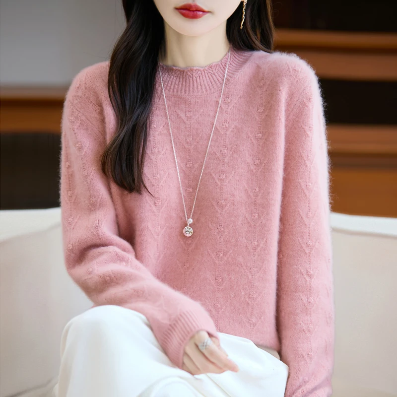 سترة امرأة الصوف الشتاء سميكة متماسكة البلوز الدافئة فضفاضة عارضة الخريف أزياء تريكو أنيقة محبوك ملابس مريحة أعلى