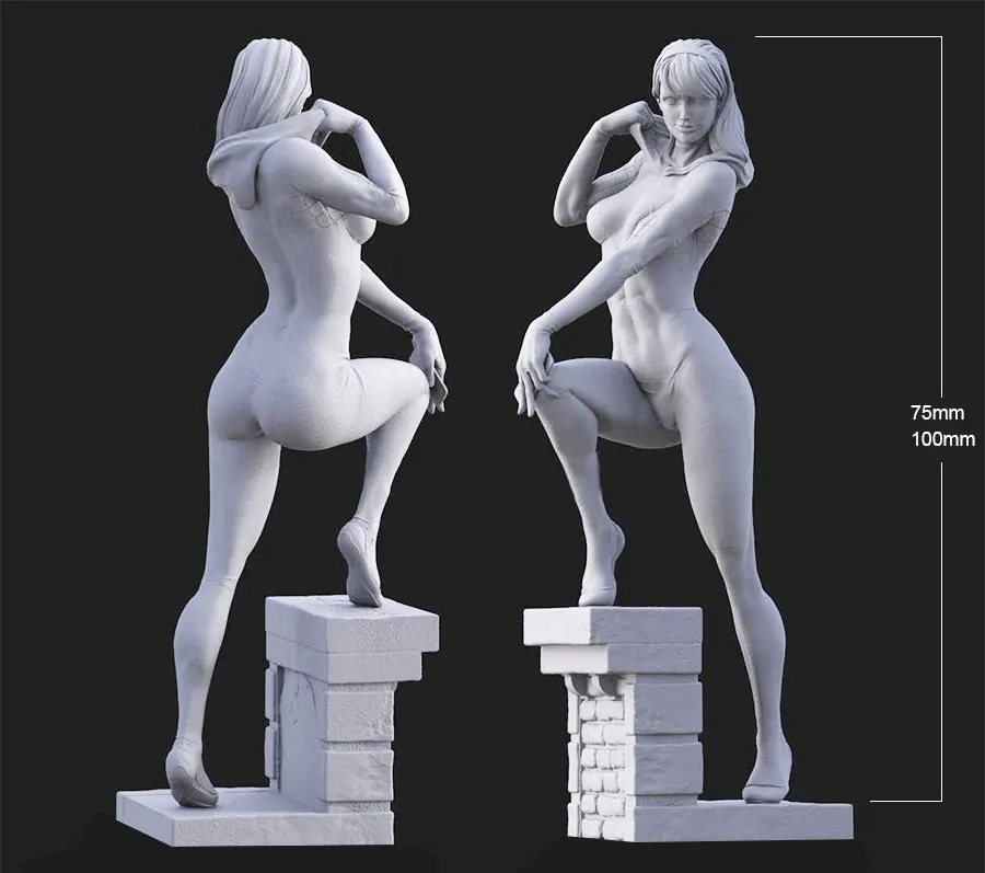 1/24 75mm 1/18 100mm Resin Model Kits Figurine Beautiful Spider Gril Figure Unpainted No Color RW-325