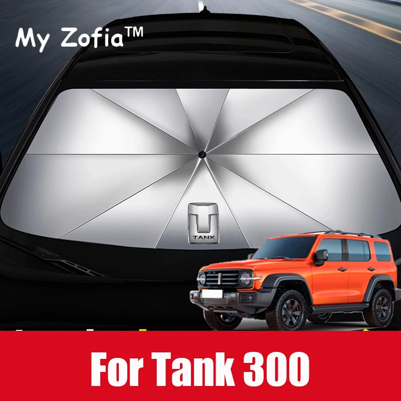 For GWM Great Wall Tank 300 2023 2024 2025 Upgraded Car Windshield Sun Shade Umbrella Foldable UV Ray Block Sun Heat Protection