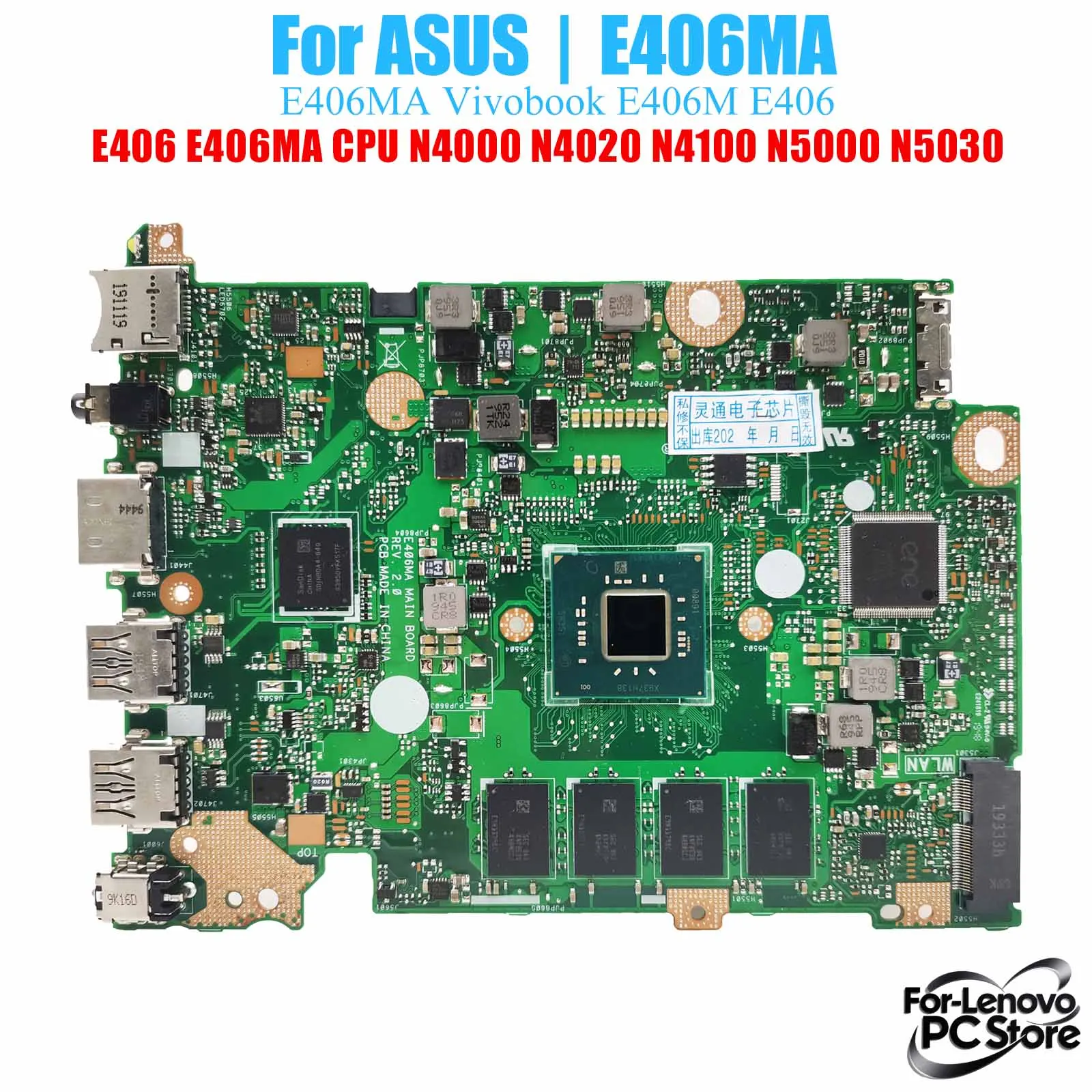 

E406MA For ASUS Laptop E406MA for Vivobook E406M E406 E406MAS L406M R406M Motherboard Laptop Mainboard