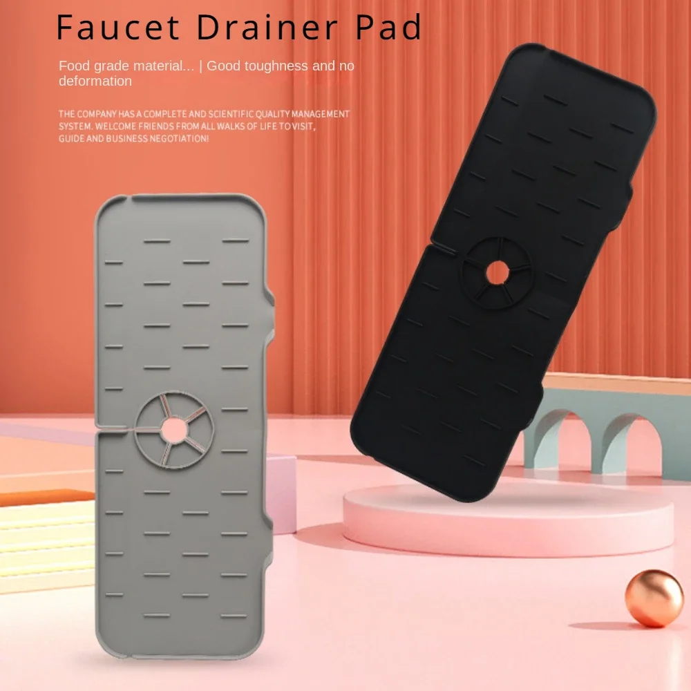 Alfombrilla de silicona para grifo de cocina, escurridor de esponja para fregadero, protector contra salpicaduras para encimera de baño, accesorio