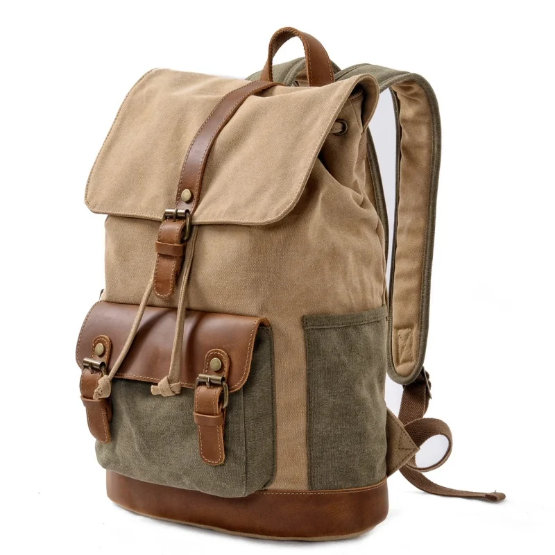 Retro Men's Backpacks Large Capacity Canvas School Rucksack Outdoor Travel Hiking Sport Bag College Student Daily Laptop Daypack
