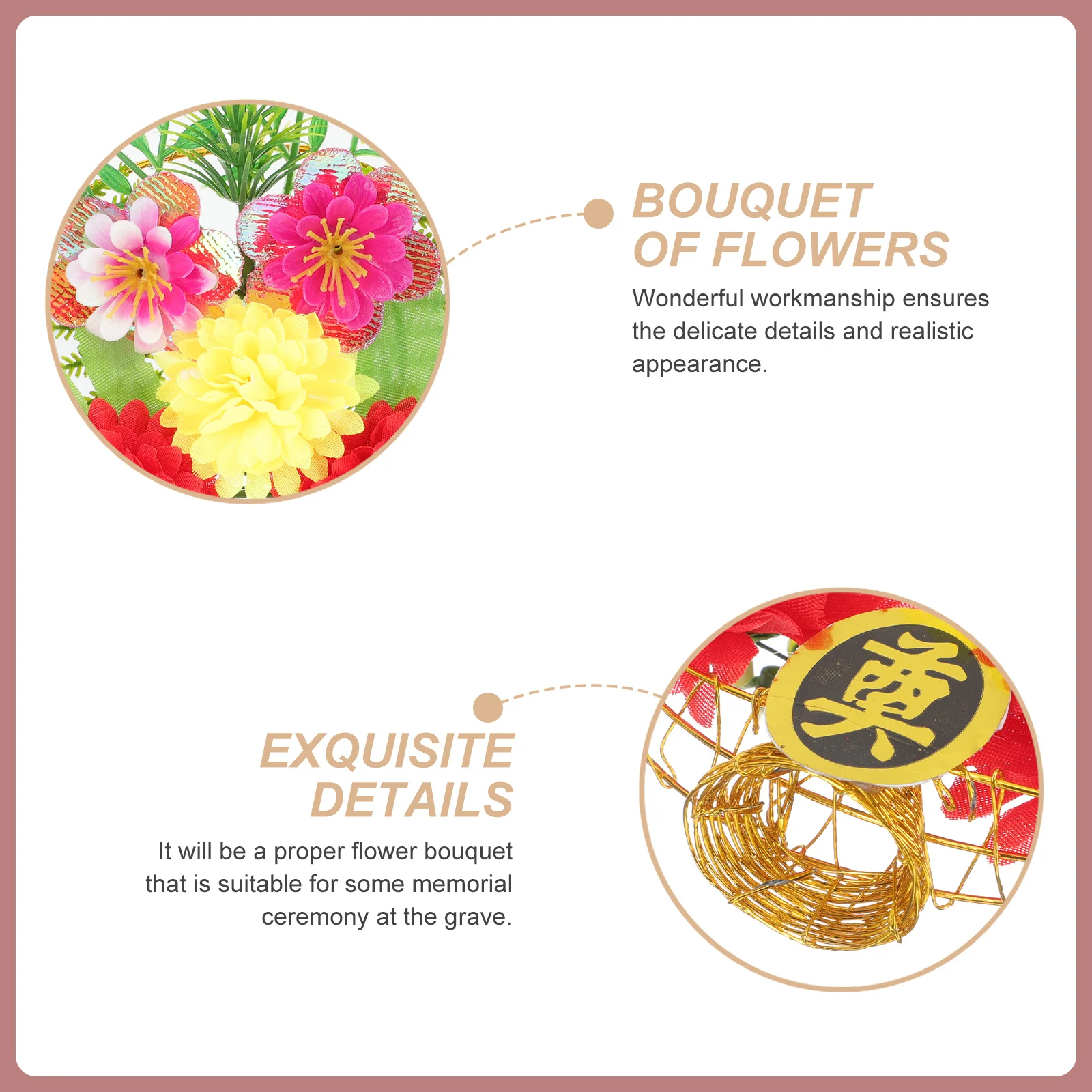 

2Pcs Grave Flower Basket Artificial Flowers for Cemetery Memorial Decor Outdoor Graveyard Flower Arrangement Elegant Mourning