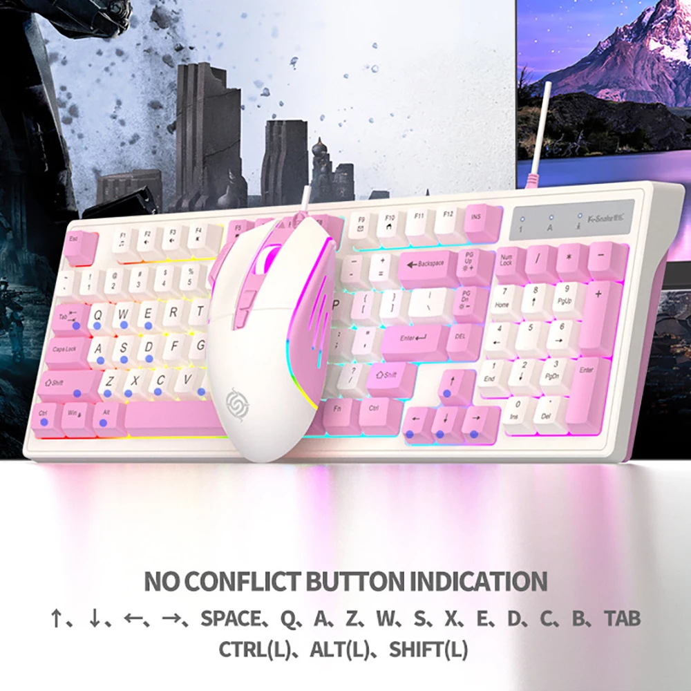 السلكية لوحة مفاتيح الألعاب الميكانيكية ، الكمبيوتر ، مكتب ، مضيئة ، 98 مفاتيح