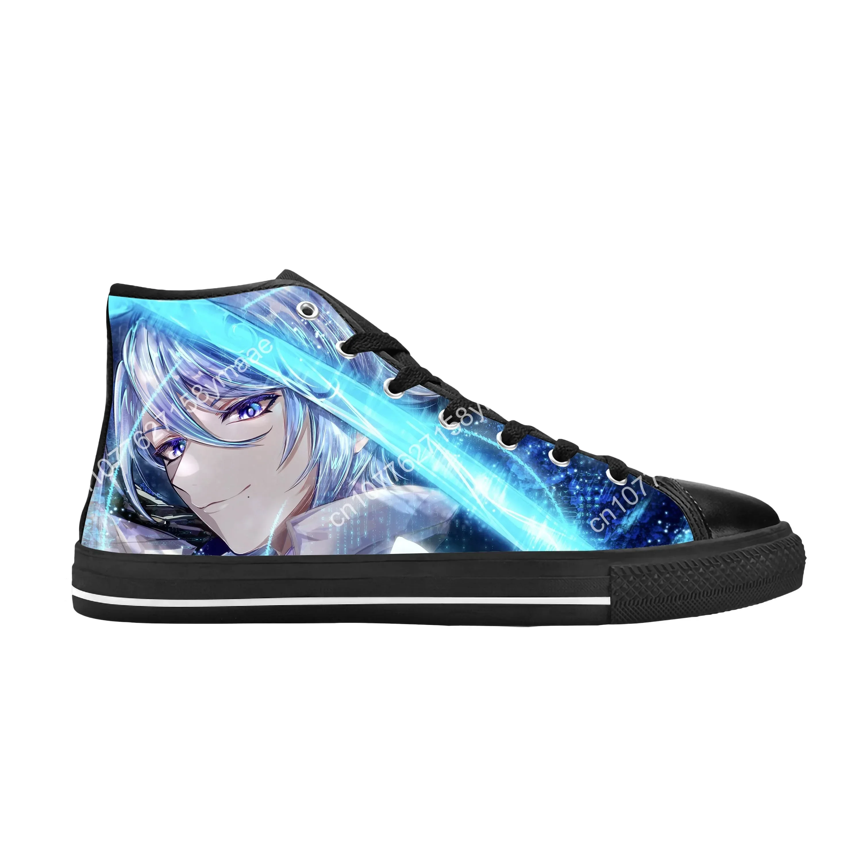 Anime Manga Cartoon Genshin Impact Kamisato Ayato Casual Cloth Shoes High Top Comfortable Breathable 3D Print Men Women Sneakers