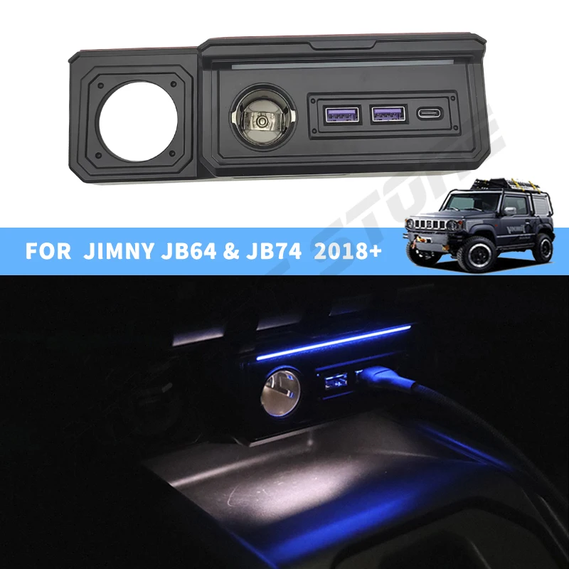 For Suzuki Jimny JB64 Sierra JB74W JB64W JB74 JC74 2019 2024 2025 Car Central Control Expands USB Type-C Charging Port