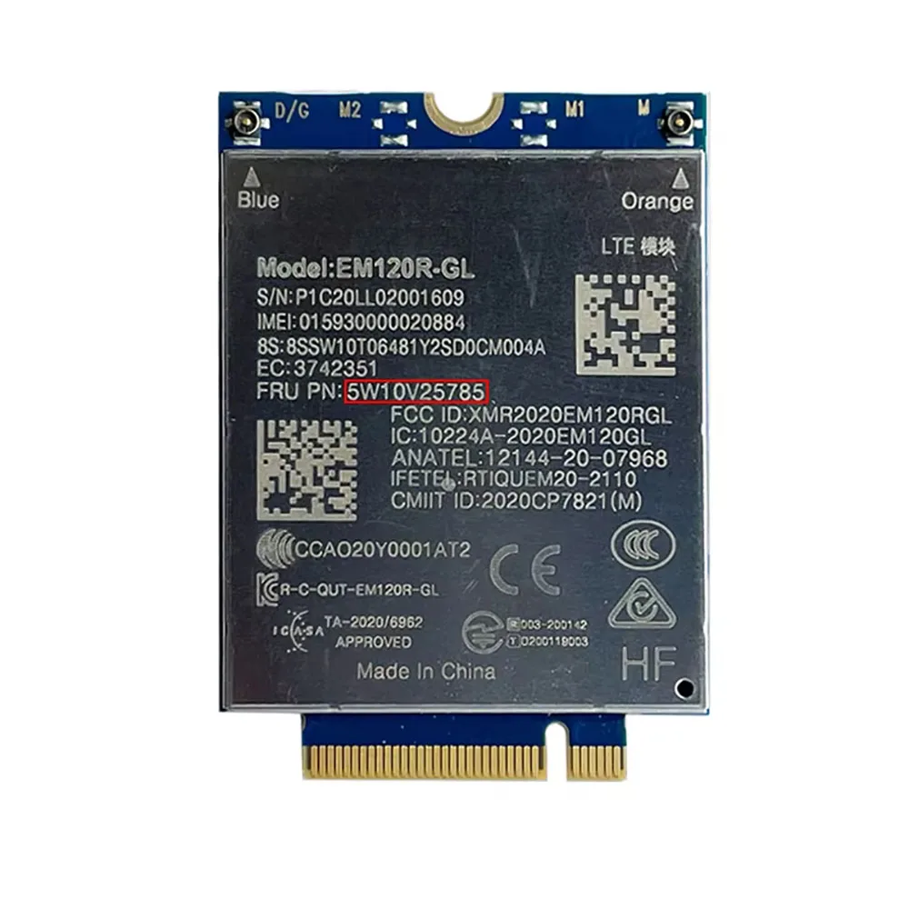 EM120R-GL LTE-A Cat12 4G M.2 Module FRU 5W10V25785 For P14s T14 T15 P15s L14 L15 X13 T14s X13 Yoga Gen2 X1 Yoga 6th Gen Laptop