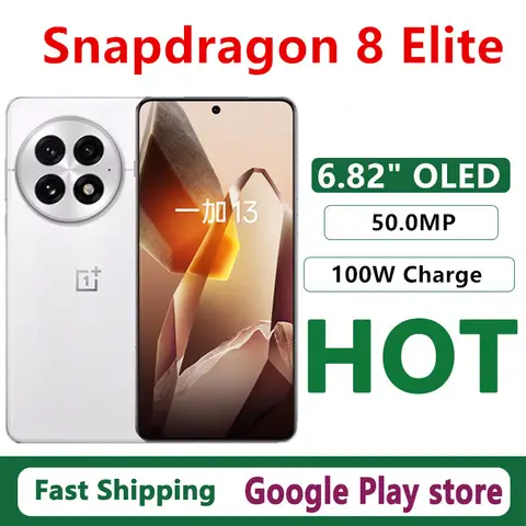 Oneplus 13 – téléphone portable d'origine, caméra 50.0MP, Charge 100W, étanche IP69, batterie 6000mAh, 6.82 pouces, OLED 120HZ, Snapdragon 8 Elite