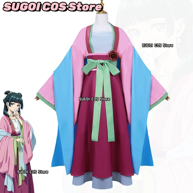 أزياء ماوماو التأثيرية شعر مستعار أنيمي أنيمي يوميات الصيدلية لعب الأدوار 3 نمط فستان صيني لحفلات الهالوين للنساء