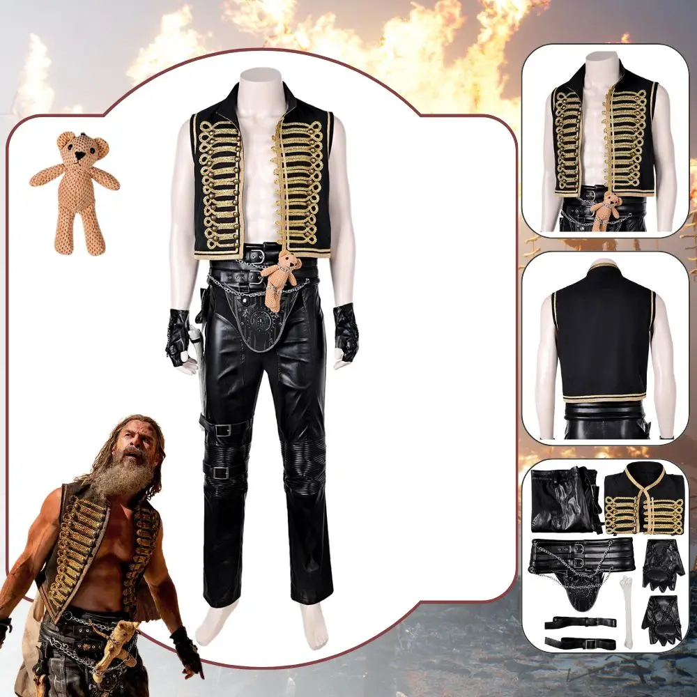 

2024 Movie Furiosa Max Saga Cosplay Dementus Cosplay Fantasy Costume Disguise For Male Adult Pants Vests Halloween Carnival Suit