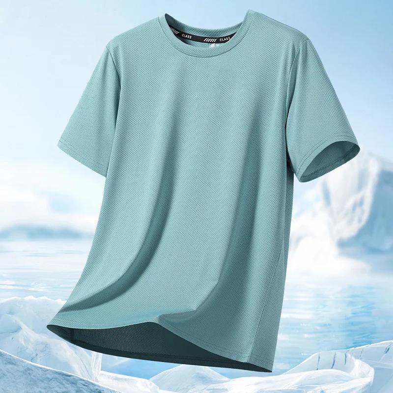 

Men's Plus Size Lightweight Quick - Dry Crew Neck Short - Sleeve T - Shirt, Versatile Summer Tee