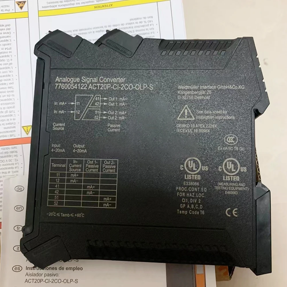 7760054122 For Weidmuller Signal distributor ACT20P-CI-2CO-OLP-S Output Current Loop Powered