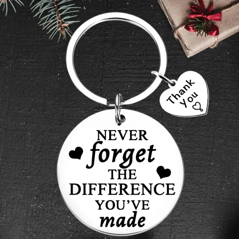 Cute Coworker Leaving Gifts Keychain Pendant Never forget the difference You've Made Key Chains Appreciation Thank You Gift