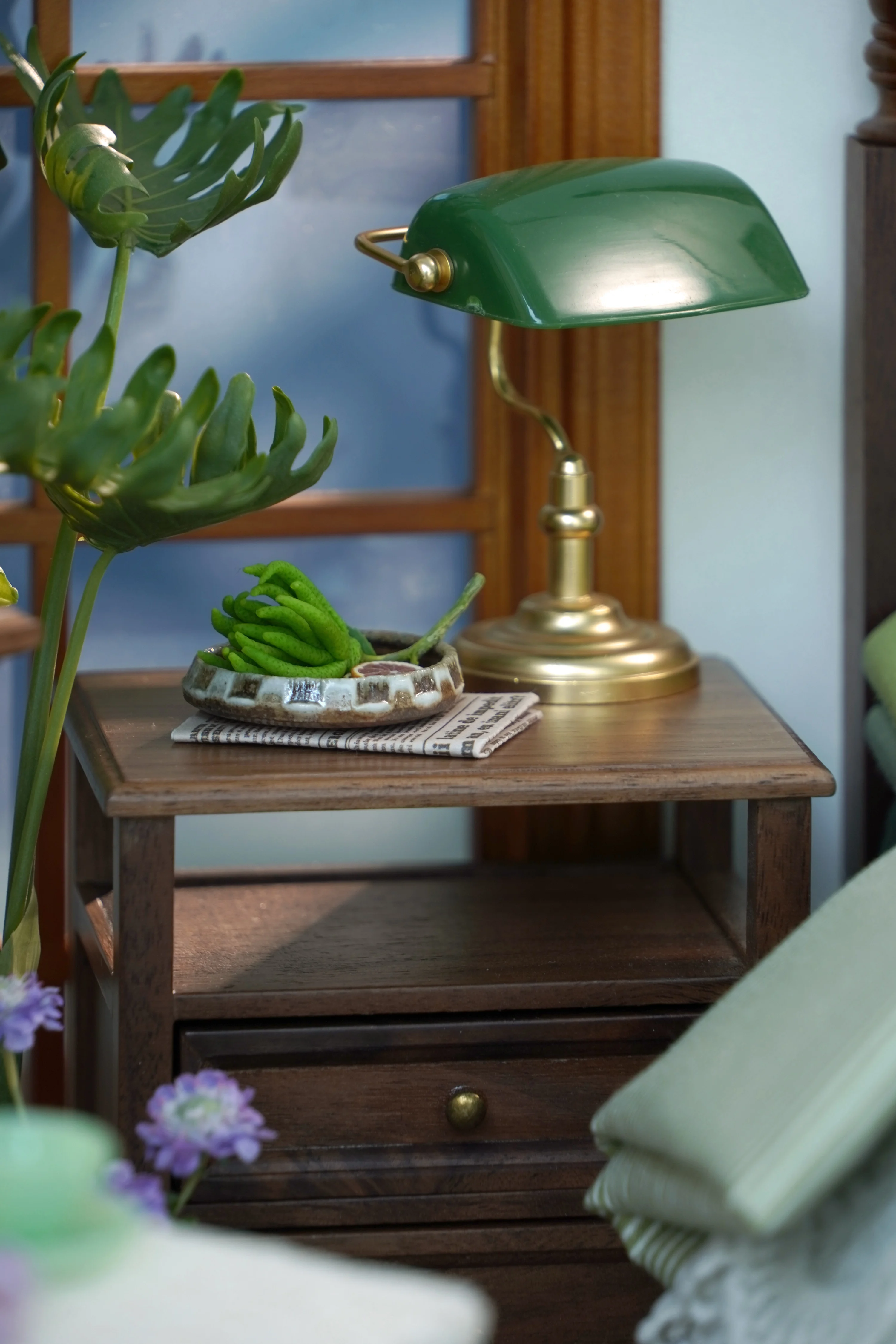 1/6 bjd ob11 ミニチュアドールハウス家具ミニモデル無垢材ベッドサイドテーブル