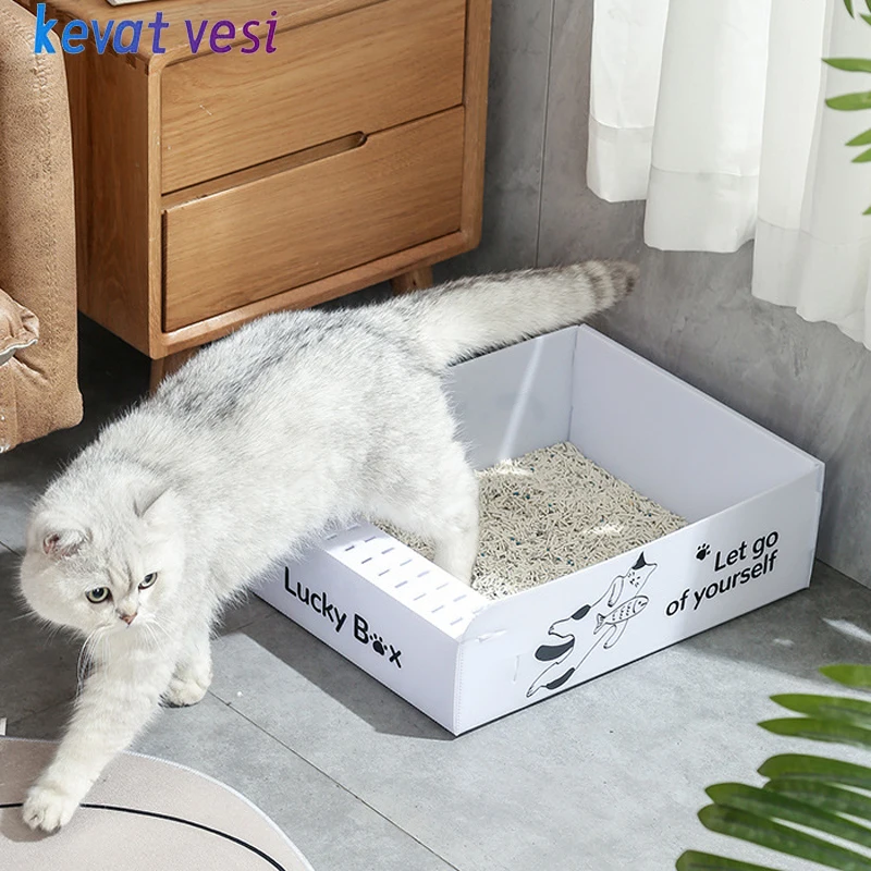 

Disposable Cat Litter Box Foldable Portable Cat Bedpan Anti-splash Waterproof Cat Toilet Outdoor Kitten Litter Tray Pet Supplies