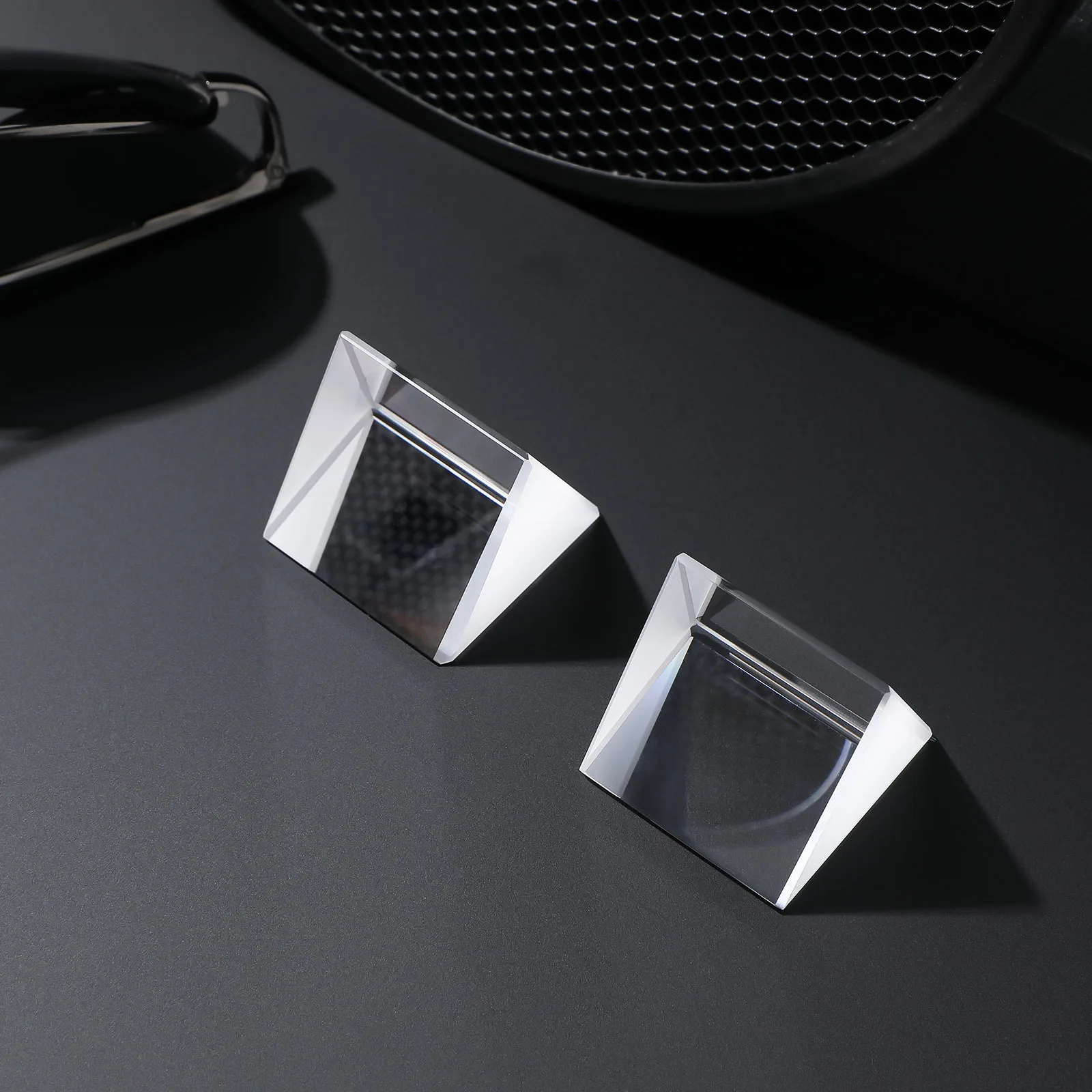 

4 pcs Triangular Prism Crystal For Physics Experiments Clear Optical Teaching Tool Analysis Lab