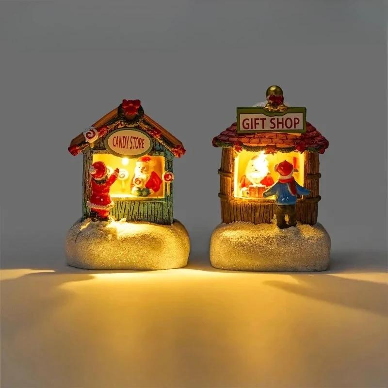 Sweet Shop Ambiance Night Light Desk Decor Festive Glowing Gift for Christmas DIY Bonsai Patio Landscape Miniatures Ornaments