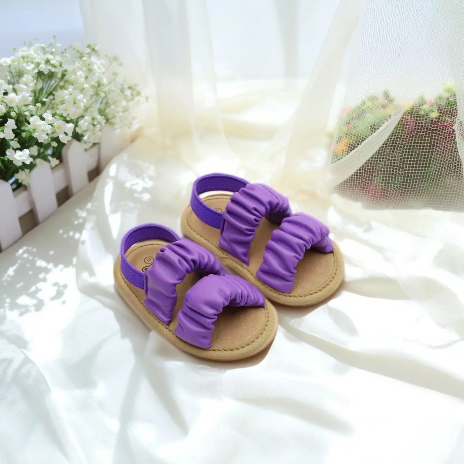 

RABEISIR women's baby shoes sandals baby walking shoes 6-12-18 months anti slip and anti drop elastic band